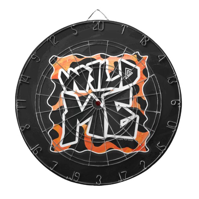 Cow Black and Orange Wild Me Dartboard (Front)