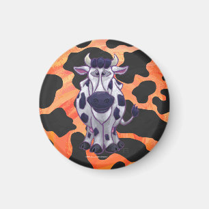 Cow Black and Orange Wild Me Magnet