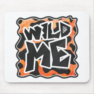 Cow Black and Orange Wild Me Mouse Pad