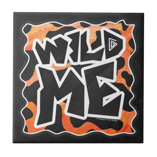 Cow Black and Orange Wild Me Tile (Front)