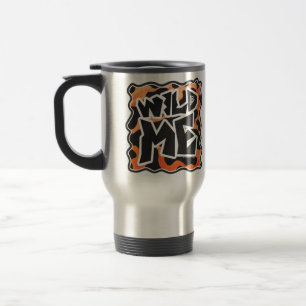 Cow Black and Orange Wild Me Travel Mug