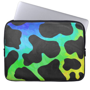 Cow Black and Rainbow Gifts Laptop Sleeve