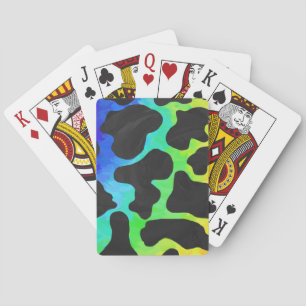 Cow Black and Rainbow Gifts Playing Cards