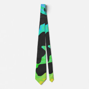 Cow Black and Rainbow Gifts Tie