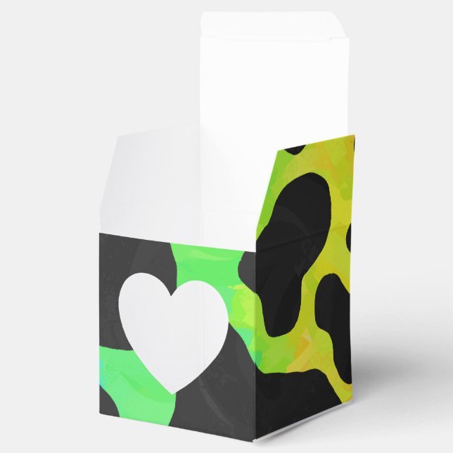 Cow Black and Rainbow Print Favour Box (Opened)