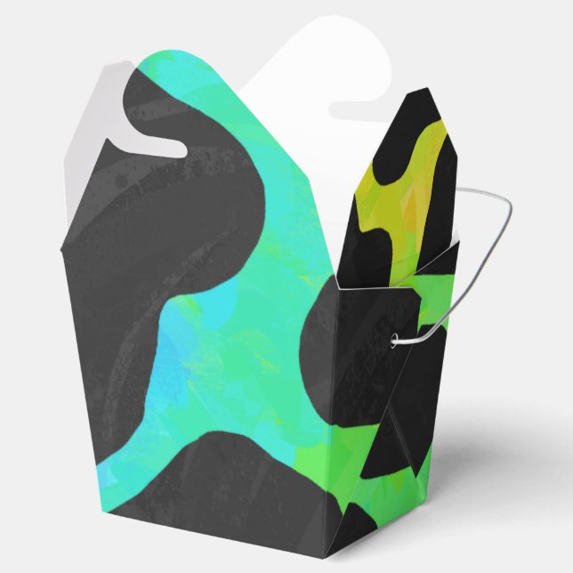 Cow Black and Rainbow Print Favour Box (Opened)