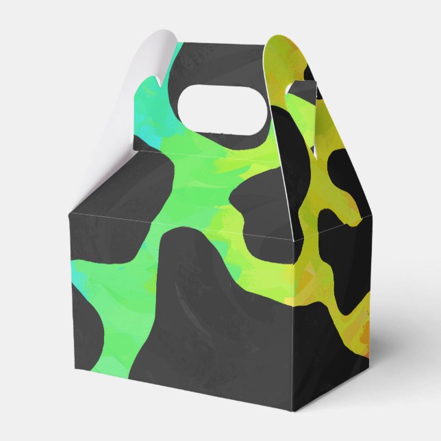 Cow Black and Rainbow Print Favour Box (Front Side)