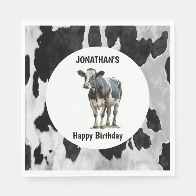 Cow Black and white Napkin (Front)