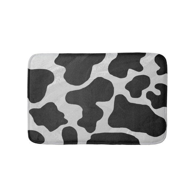 Cow Black and White Print Bath Mat (Front)