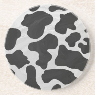 Cow Black and White Print Coaster