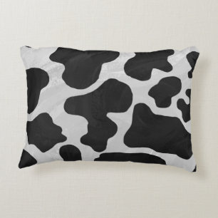 Cow Black and White Print Decorative Cushion