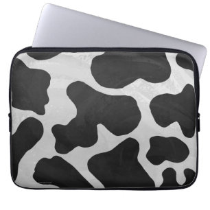 Cow Black and White Print Laptop Sleeve
