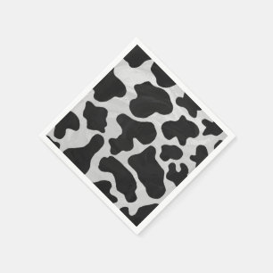 Cow Black and White Print Napkin