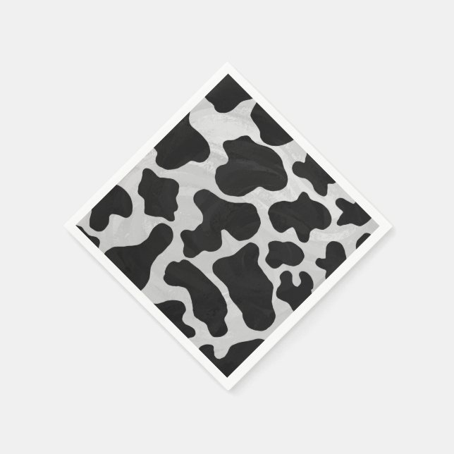 Cow Black and White Print Napkin (Corner)