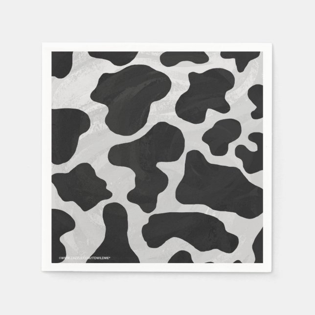 Cow Black and White Print Napkin (Front)