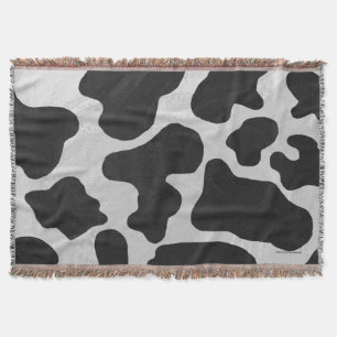Cow Black and White Print Throw Blanket