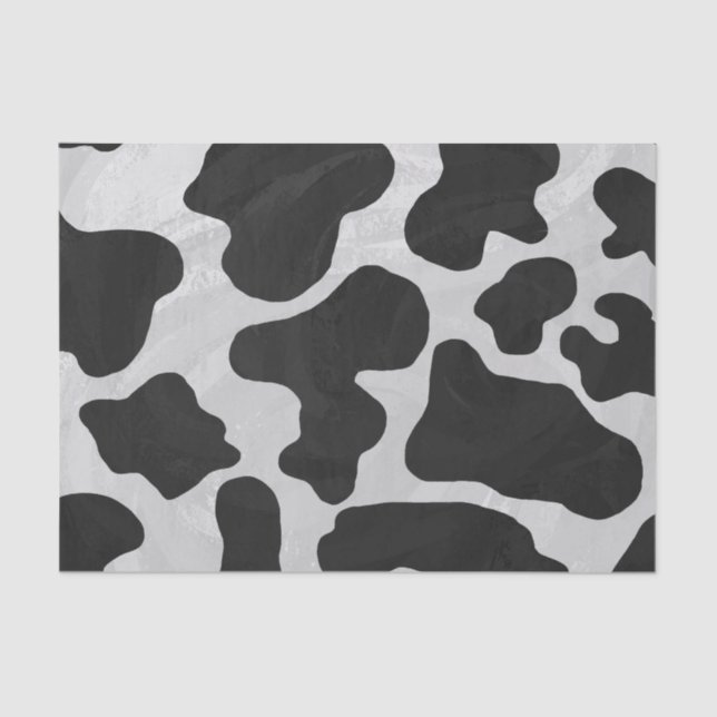 Cow Black and White Print Tissue Paper (Front)