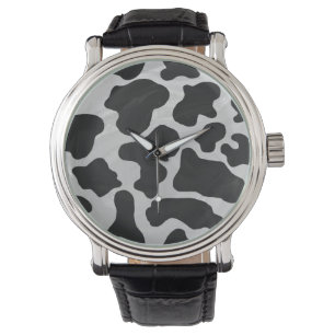 Cow Black and White Print Watch