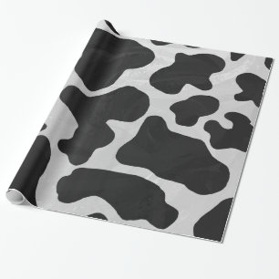 Cow Black and White Print Wrapping Paper