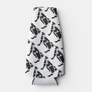 Cow Black and White Silhouette Bottle Cooler