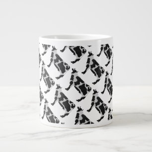 Cow Black and White Silhouette Large Coffee Mug