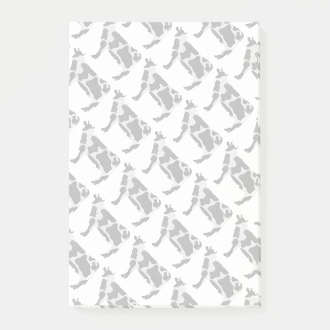 Cow Black and White Silhouette Post-it Notes (Front)