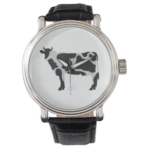 Cow Black and White Silhouette Watch