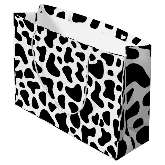 Cow Black White Patches  Large Gift Bag (Back Angled)