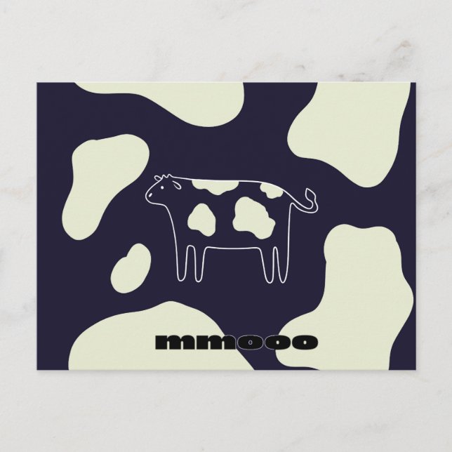 Cow black & white postcard (Front)