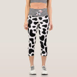 cow black white spots capri leggings<br><div class="desc">cow black white spots Capri Leggings  -Beautiful farm animal design,   This cute animal art pattern is perfect for anyone who loves vintage old fashioned antique cow illustration and classic style artwork. A cool stylish pattern design with vintage artwork and a classic retro gold and brown style.</div>