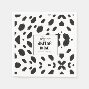 Cow Black White Spots Fur Napkin