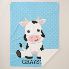 Cow Blue Polka Dot Personalised Boy