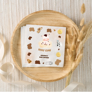 Cow Boho Baby Shower Neutral Napkin