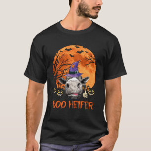 Cow Boo Heifer Witch  Halloween Farmer Farm Costum T-Shirt