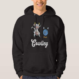 Cow Bowler Bowling Pin Funny Bowling Strike Bowlin Hoodie