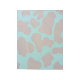 Cow Brown and Teal Print Notepad