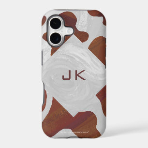 Cow Brown and White Monogram