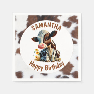 Cow Brown and White Napkin