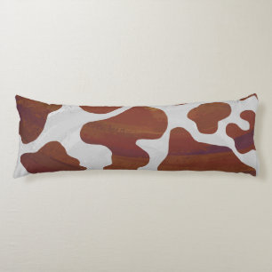 Cow Brown and White Print Body Cushion