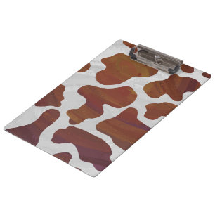 Cow Brown and White Print Clipboard