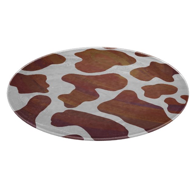 Cow Brown and White Print Cutting Board (Corner)