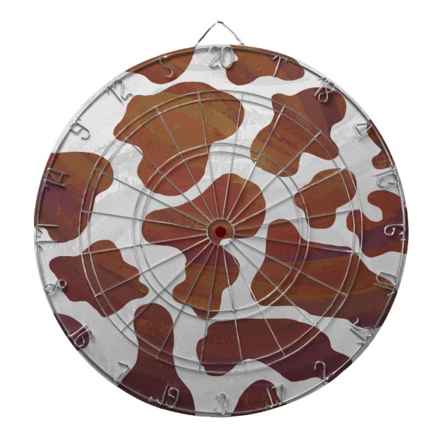 Cow Brown and White Print Dartboard (Front)
