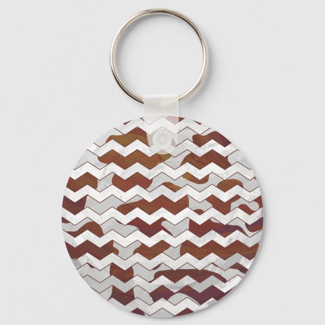 Cow Brown and White Print Key Ring (Front)