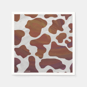 Cow Brown and White Print Napkin
