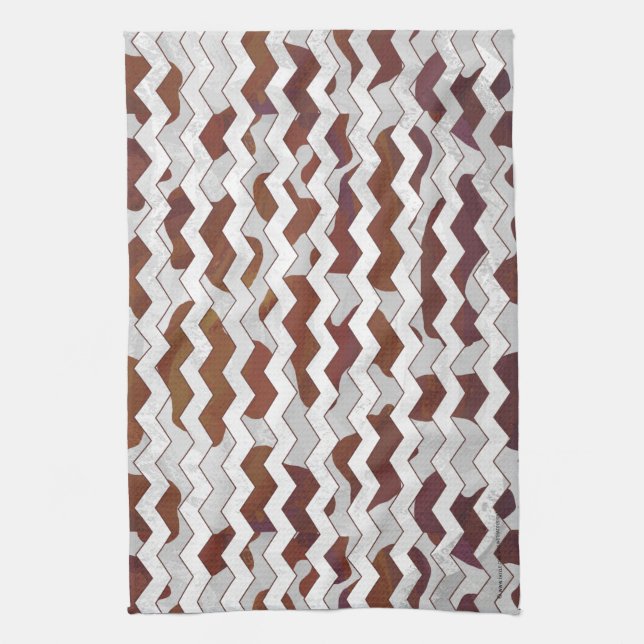 Cow Brown and White Print Tea Towel (Vertical)