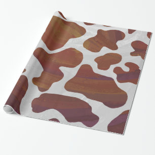 Cow Brown and White Print Wrapping Paper
