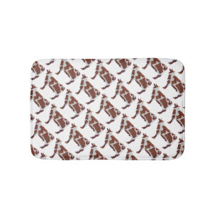 Cow Brown and White Silhouette Bath Mat