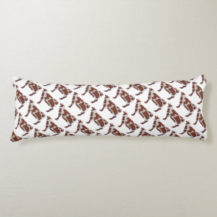 Cow Brown and White Silhouette Body Cushion