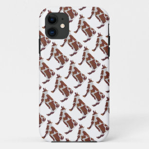 Cow Brown and White Silhouette iPhone 11 Case