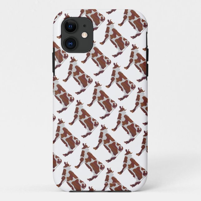 Cow Brown and White Silhouette Case-Mate iPhone Case (Back)